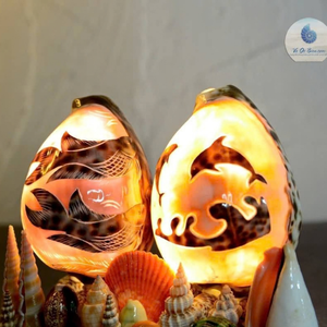 Veilleuse authentique en coquillages du Vietnam pour la décoration professionnelle des spas et la création d'une ambiance chaleureuse unique par 99 Gold Data Co - Product Image 1