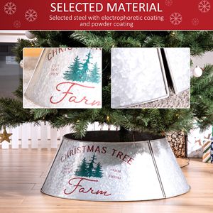 Collare per Albero di Natale Fatto a Mano con Stampa Natalizia, Anello in Acciaio Argentato da 26 Pollici, Decorazione Natalizia Fai-da-Te per la Casa - Product Image 5