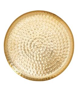 Bandeja Circular martillada dorada de diseño Premium moderno de mediados de siglo, Cocina Para el hogar, placa de cargador de cuello de servicio multiusos de hierro metálico - Product Image 3