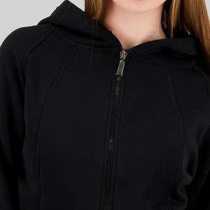 OEM Women Cropped <b>Zip</b> Hoodie Custom Made Fashion Design Breathable Soft Fabric High Quality Production At Reasonable Price - Product Image 4