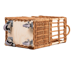 Factory Price Rattan Basket With Wheels, Custom Hand-Woven Supermarket Bread Merchandise Display <b>Trolley</b>, Eco-Friendly Vietnam - Product Image 4