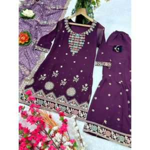 Ensemble de costumes de soirée pour femmes styliste avec tenue de mariage élégante brodée Pent et Dupatta - Product Image 2