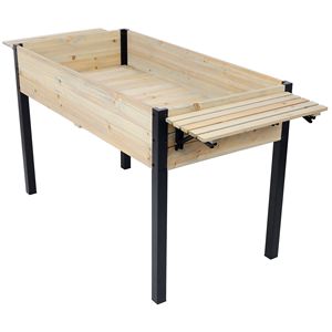 Scaffale Pieghevole con Gambe in Metallo, Fioriere in Legno, Letto da Giardino Rialzato, Accessorio per la Coltivazione di Erbe Fresche/Verdure, Cesti Sospesi - Product Image 4