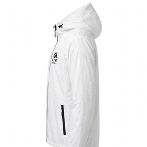 Chaqueta Deportiva Casual de Invierno Verde para Gimnasio, con Capucha, Cuello Alto, Logotipo Frontal, Cremallera Completa, Impermeable, Cortavientos y Transpirable - Product Image 4