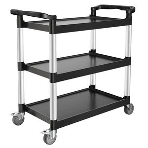 Carrello Utilitario in Plastica a 3 Ripiani con Capacità di Carico di 227 kg e Ruote Girevoli a 360 Gradi (2 Freni) 79,5 x 49 cm - Product Image 1