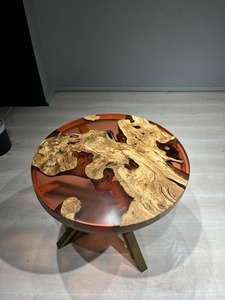 Modern Large Epoxy Resin Dining <b>Table</b> with <b>Clear</b> Finish Solid Wood for Home Furniture Luxury Handmade Countertop - Product Image 2