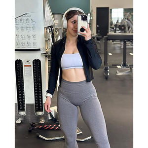 Chaqueta de Yoga para Mujer, Cuello Alto, Orificios para Pulgares, Absorbe la Humedad, Nailon y Elastano, Elástica en Cuatro Direcciones, Transpirable - Product Image 4