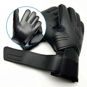 Gants de gardien de but de football tendance, à doigts complets, antidérapants, respirants, en PU, unisexes, avec fermeture auto-agrippante, noirs, écologiques - Product Image 6