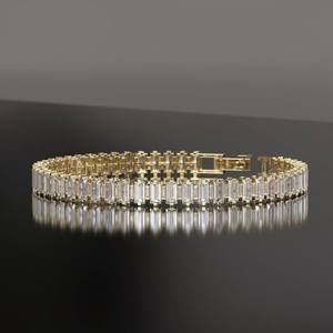 Bracelet tennis personnalisé en diamant de laboratoire taille baguette, bijoux fins en or pour femme, accessoire de luxe élégant pour le poignet - Product Image 4