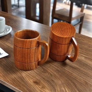แก้วกาแฟไม้พรีเมียม แก้วน้ำไม้ทำมือ เป็นมิตรกับสิ่งแวดล้อม สำหรับเครื่องดื่มร้อนและเย็น และตกแต่งโต๊ะสไตล์เรียบง่าย - Product Image 6