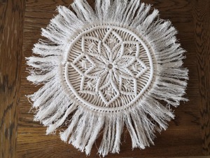 Premium Handmade Floral Macrame Table <b>Mat</b> Round Fringe Placemat for Restaurant Cafe and Dining Styling Wholesale From India - Product Image 1
