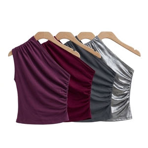 Débardeur côtelé personnalisé pour femme, sans manches, extensible, décontracté, été, vente en gros, marque privée, fabricant de mode - Product Image 4