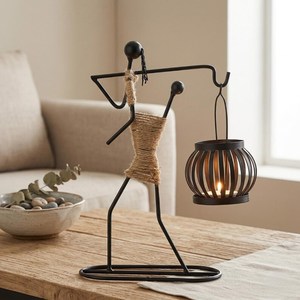 <b>Black</b> African Woman Candle Table Decorations Nordic Home Decor Metal Iron <b>Lanterns</b> and Candle Jars Candlestick Candle Holder UO - Product Image 6