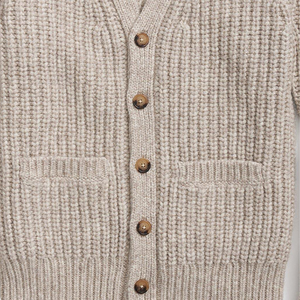 Cárdigan de Hombre con Cuello en V, Manga Larga, Color Sólido, Cierre de Botones, Tejido Grueso de Lana Acrílica, para Otoño, Corte Regular, Anti-Pilling - Product Image 4