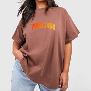 Camiseta Holgada de Cuello Redondo para Mujer con Estampado de Logotipo, Manga Corta Informal, 100% Algodón Jersey, Transpirable, para Todas las Temporadas - Product Image 4