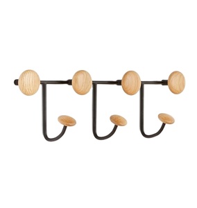 Wholesale Price Modern Wood And Metal <b>Wall</b> Hook Rack Multi Hook Coat Hanger Entryway Organizer Home Decor Storage - Product Image 1