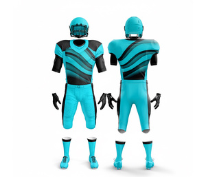 Uniforme d'équipe personnalisé de football américain professionnel |   Ensemble de football avec maillot et pantalon |   Vêtements de sport en polyester respirant - Product Image 5