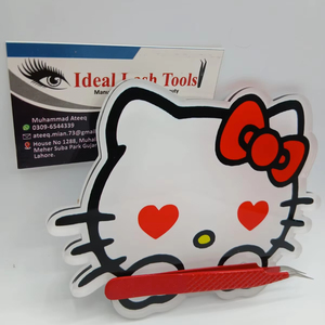 Palette de cils de luxe à design personnalisé, en forme de chat, en acrylique de qualité supérieure, organiseur de cils Pure View, plateau à cils avec poignée en velours - Product Image 1
