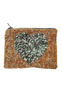 Porte-monnaie en forme de cœur pour femmes et filles, broderie artisanale, point de croix et travaux d'aiguille, Inde par MD HANDICRAFTS - Product Image 2