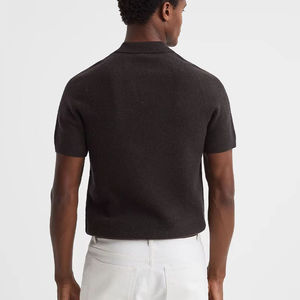 T-shirt en tricot personnalisé avec logo, nouvelle tendance, vêtements de mode, pull en coton tricoté uni pour homme, idéal pour l'été - Product Image 3