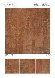 กระเบื้องพอร์ซเลนลายแกะสลักด้านดีไซน์เนอร์ ขนาด 600x600 มม. (24x24 นิ้ว) กระเบื้องปูพื้นเซรามิกวิทริฟายด์คุณภาพพรีเมียม - Product Image 4