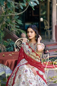 Indian Ethnic Traditional Designer Tussar Silk <b>Lehenga</b> Choli Foil Print Work for Wedding Outfit for <b>Women</b> Fancy Floor Length Fit - Product Image 2