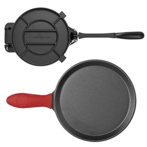 Pressa per Tortillas e Roti in Ghisa da 8 Pollici con Manico e Utensili per Pataconera - Product Image 1