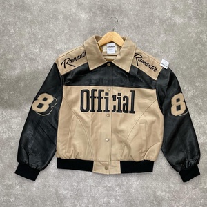 Blouson Bomber Varsity en Cuir Vintage Colorblock de Haute Qualité pour Hommes, Vente en Gros, avec Patch Brodé Lettres - Product Image 4