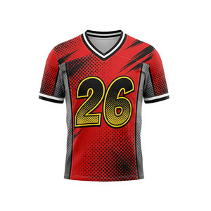 Nouveauté - Maillot de football américain à manches courtes pour homme, séchage rapide, respirant, protection UV, 100% polyester, imprimé personnalisé - Product Image 1