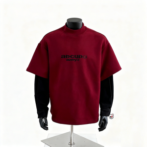 เสื้อยืดโอเวอร์ไซส์พิมพ์ลายสกรีน คอโอ แต่งขอบตัดสี สไตล์สตรีท ผ้าเจอร์ซีย์คอตตอน แขนสั้น รับผลิตแบบ OEM พร้อมสกรีนโลโก้ตามสั่ง - Product Image 6