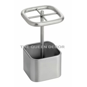 High Quality Durable Brass & Stainless Steel Metal Sets 2 round Brush <b>Holder</b> in Silver & Gold Finish New Hot Selling Design - Product Image 3