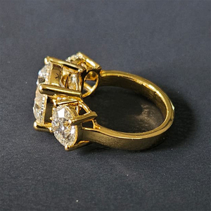 แหวนเพชรเพาะเลี้ยงแบบกำหนดเอง ทอง 14k ทรงกลม ดีไซน์หรูหราสำหรับผู้หญิง RIZTA JEWELS เพชรเติมเต็มสี D/E - Product Image 3