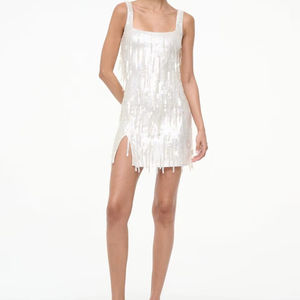 Robe Courte Tendance Sexy pour Clubbing, Couleur Unie, Épaules Dénudées, Manches Courtes, Dentelle Élégante, Élément Uni - Product Image 1