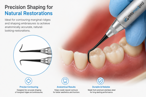 เครื่องมือผ่าตัดทางทันตกรรม Zetomed Pro H Occlusal Anatomy แบบสองด้าน ทำจากเหล็กกล้าไร้สนิม สำหรับงานบูรณะฟัน - Product Image 4