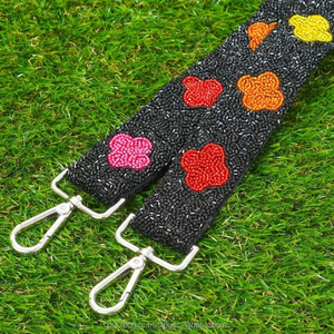 Correa de algodón con cuentas Multicolor hecha a mano, bolso de Gameday a rayas personalizado, monedero bordado ajustable, cinturón de hombro, colgador de bolso de moda - Product Image 2