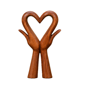 Escultura de Corazón de Madera Hecha a Mano para Decoración de Mesa, Arte Contemporáneo Ecológico y Duradero para Sala de Estar, Día de San Valentín - Product Image 6