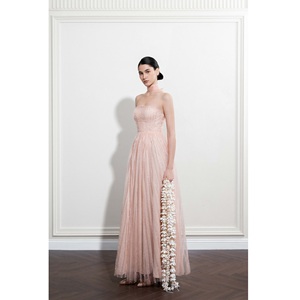Dresses Women ODM Supply CELESTIAL STRIPES GOWN DRESS Strapless ODM Support A Line Wholesale Elegant Women's Formal Dresses - Product Image 4
