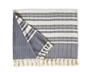 Plaid en coton tissé style bohème avec pompons – Couverture décorative pour canapé, textile de maison en coton personnalisable en gros - Product Image 1