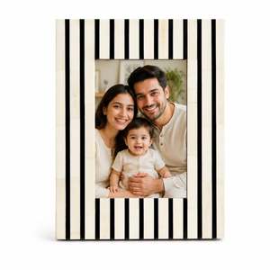 Cadre photo décoratif à motifs rayés avec incrustation d'os, fait main, artistique, fournisseur - Product Image 4
