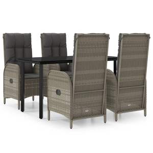 Conjunto de Comedor para Jardín en Negro y Gris - Product Image 2