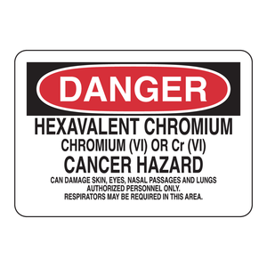Panneau réfléchissant en PVC Brady Danger, signalisation de danger de cancer du chrome hexavalent, pour les laboratoires et les zones industrielles - Product Image 3