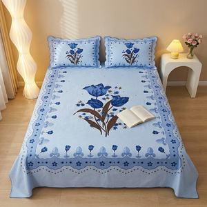 Draps de lit vintage en coton imprimé à fleurs, tissu grossier double couche, vente en gros, fournisseur et fabricant - Product Image 2