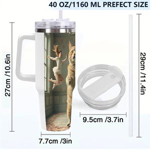 40oz Large Stainless Steel Tumbler <b>With</b> <b>Straw</b> For Corporate Fitness Events - Product Image 4