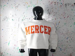 Sweat-shirt à col montant gris cendré MERCER, 100% coton, broderie appliquée ORANGE, col large, URBAN PRODUCTIONS - Product Image 5
