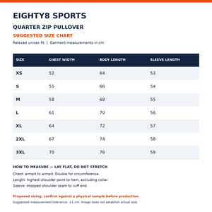 Eighty8 Sports Custom Quarter Zip Pullover <b>Sweatshirt</b> Orange <b>Navy</b> Ribbed Cuffs Winter 100% Polyester Breathable - Product Image 6