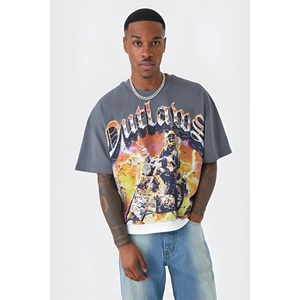 T-shirt en coton 100% avec impression en relief, de bonne qualité, pour hommes, col rond, séchage rapide, vente en gros - Product Image 1