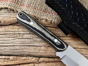 Couteau de chasse à lame fixe haut de gamme, fabriqué à la main, en acier inoxydable, manche en bois, couteaux de chasse tranchants pour bricolage et OEM - Product Image 2