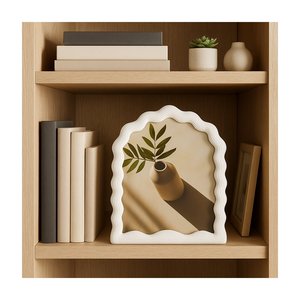 Hot Selling Resin Angel Photo <b>Frame</b> with Wavy Edge Mirror Polish Finish for Interior <b>Design</b> Home Office Wholesale B2B - Product Image 4