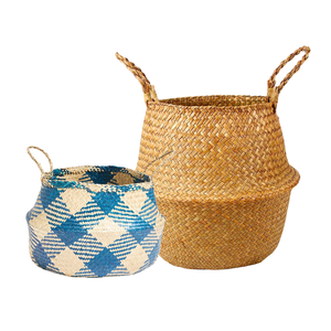 Decorative Handmade Natural Straw Belly Storage <b>Baskets</b> Organizer Kitchen Bathroom Living Room PHU HAO Brand Souvenir Earth Day - Product Image 1