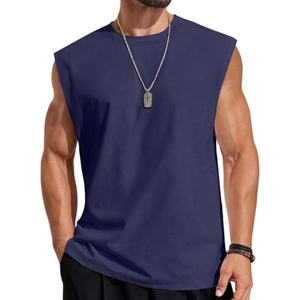 Camiseta sin mangas 100% algodón para hombre, camiseta deportiva con corte musculoso, camiseta holgada para gimnasio y entrenamiento físico - Product Image 5
